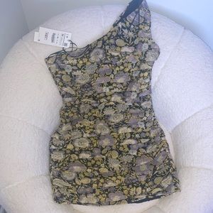 Printed Zara One-Shoulder Cocktail Dress